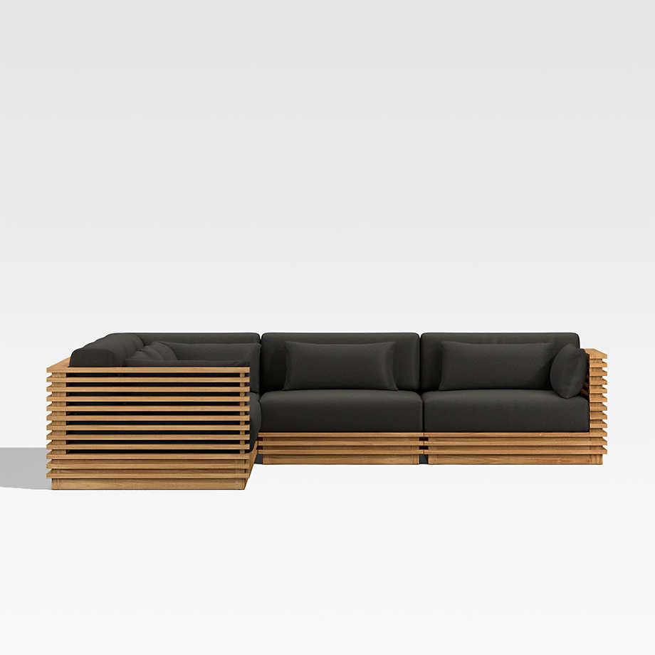 Batten Teak Sectional Outdoor Sofa