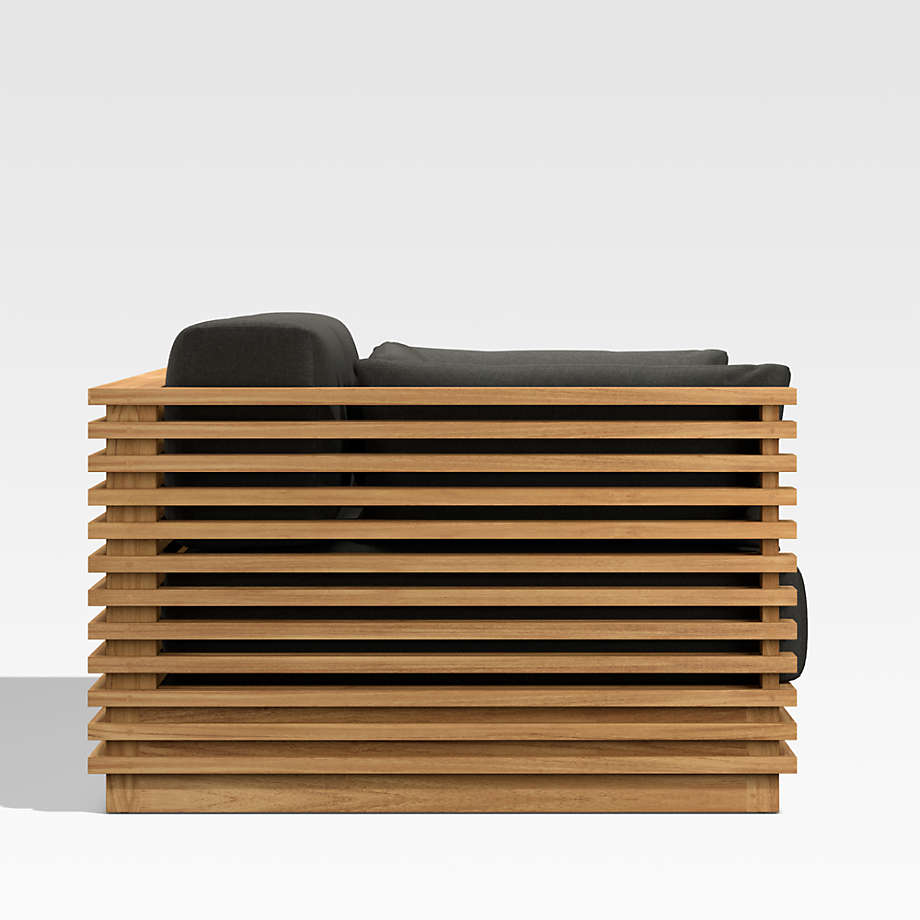 Batten Teak Outdoor Loveseat Sofa