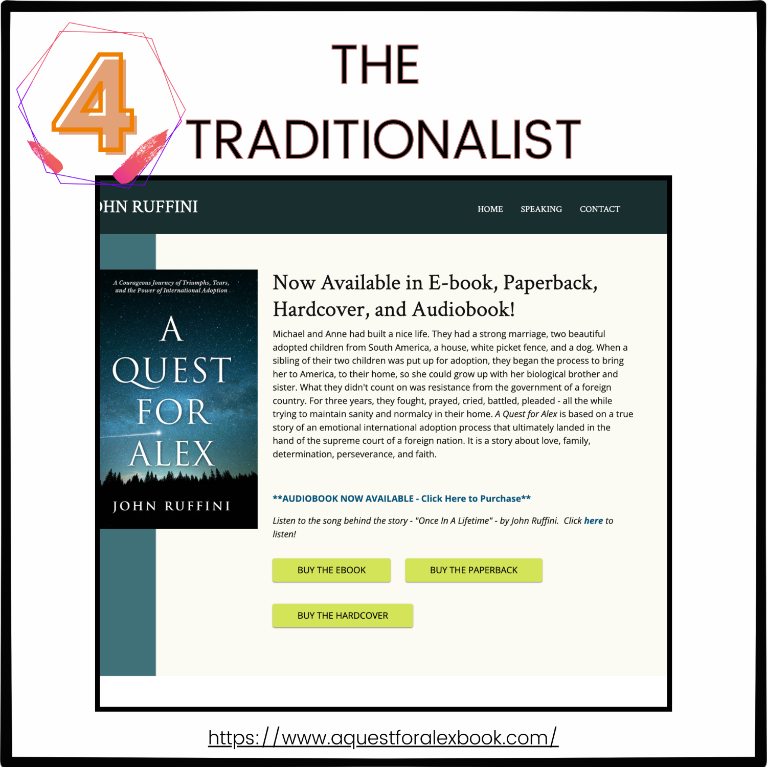 Modern Minimalist Author Website: "The Traditionalist"