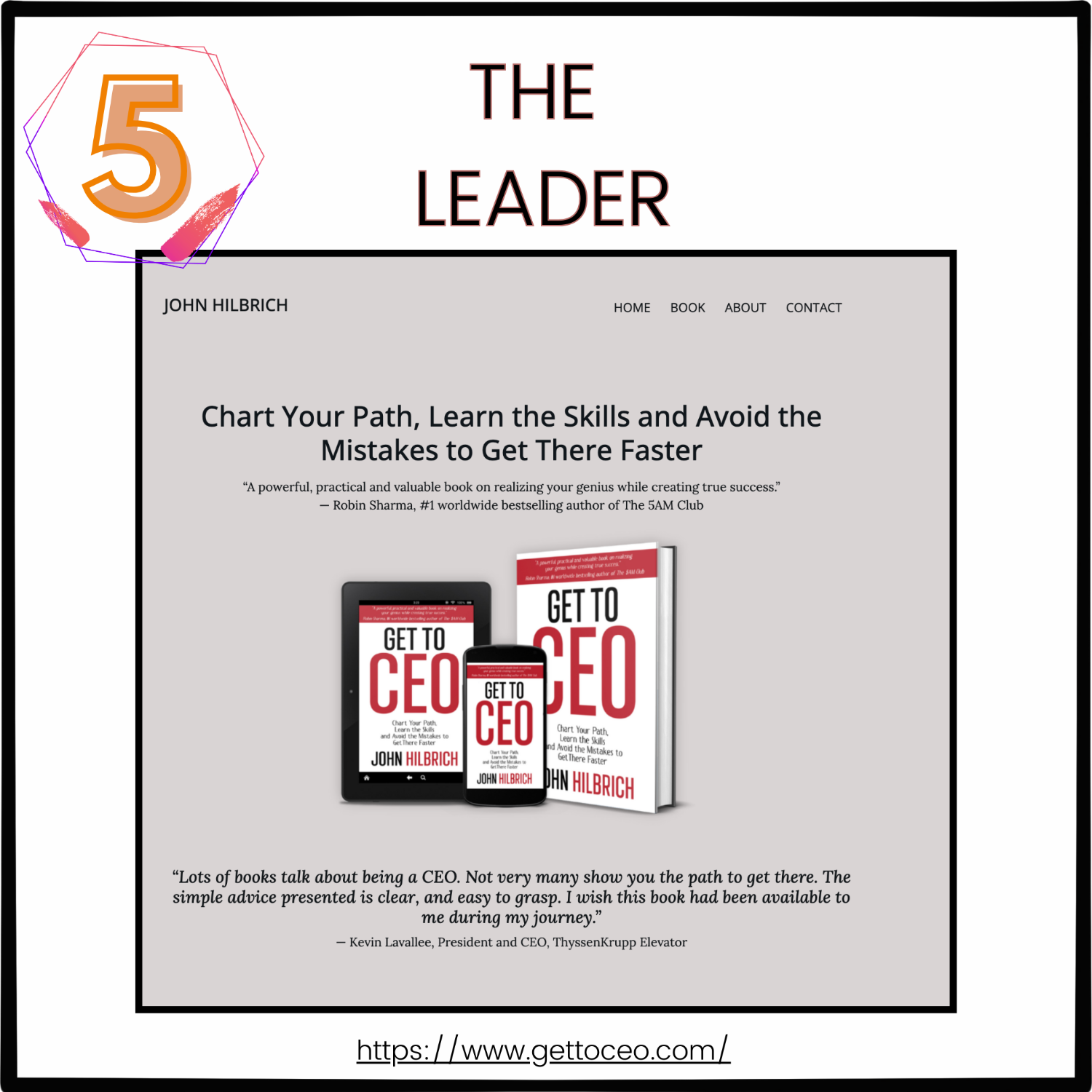 Modern Minimalist Author Website: "The Leader"