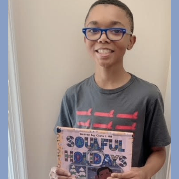 Boy blue glasses Soulful book