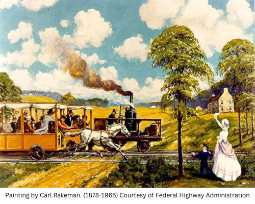 Painting by Carl Rakeman. (1878-1965)/Courtesy Federal Highway Administration