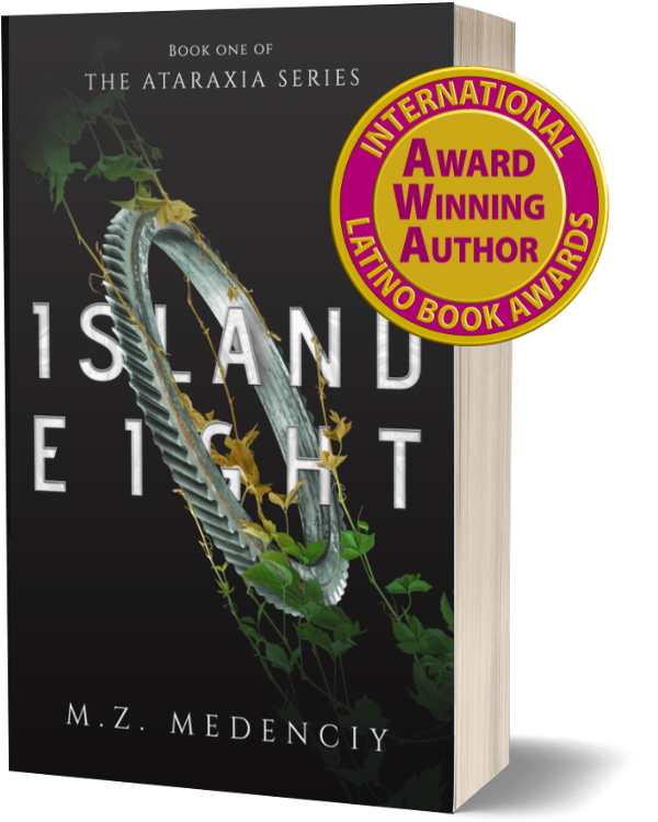 Bookcover for Island Eight with Award Badge