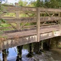 The bridge with the weir beneath.
