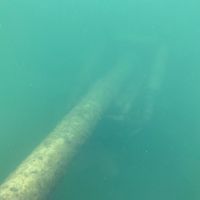 Cannon - fun to try and stand on the end. Other wrecka present for divers. 