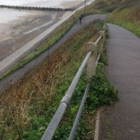 The zigzag path down to the beach. 