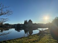 Beach swim in French village