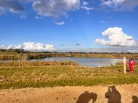 Lake from tables and benches at the top of the slipway
