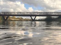 Far bridge, great to swim to, approx 275m from slipway. 