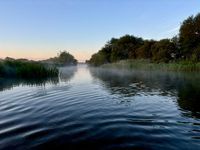 Looking downstream while standing in the water