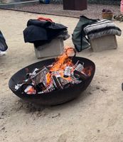 Fire pit during winter sessions  