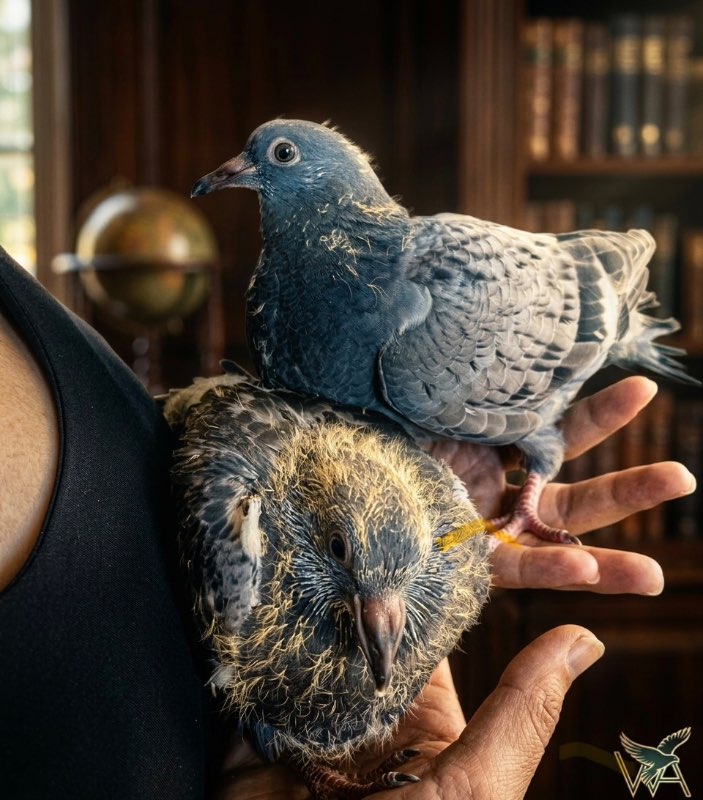 The Fluff and the Feather: A Tale of Two Generations of Domestic Pigeons