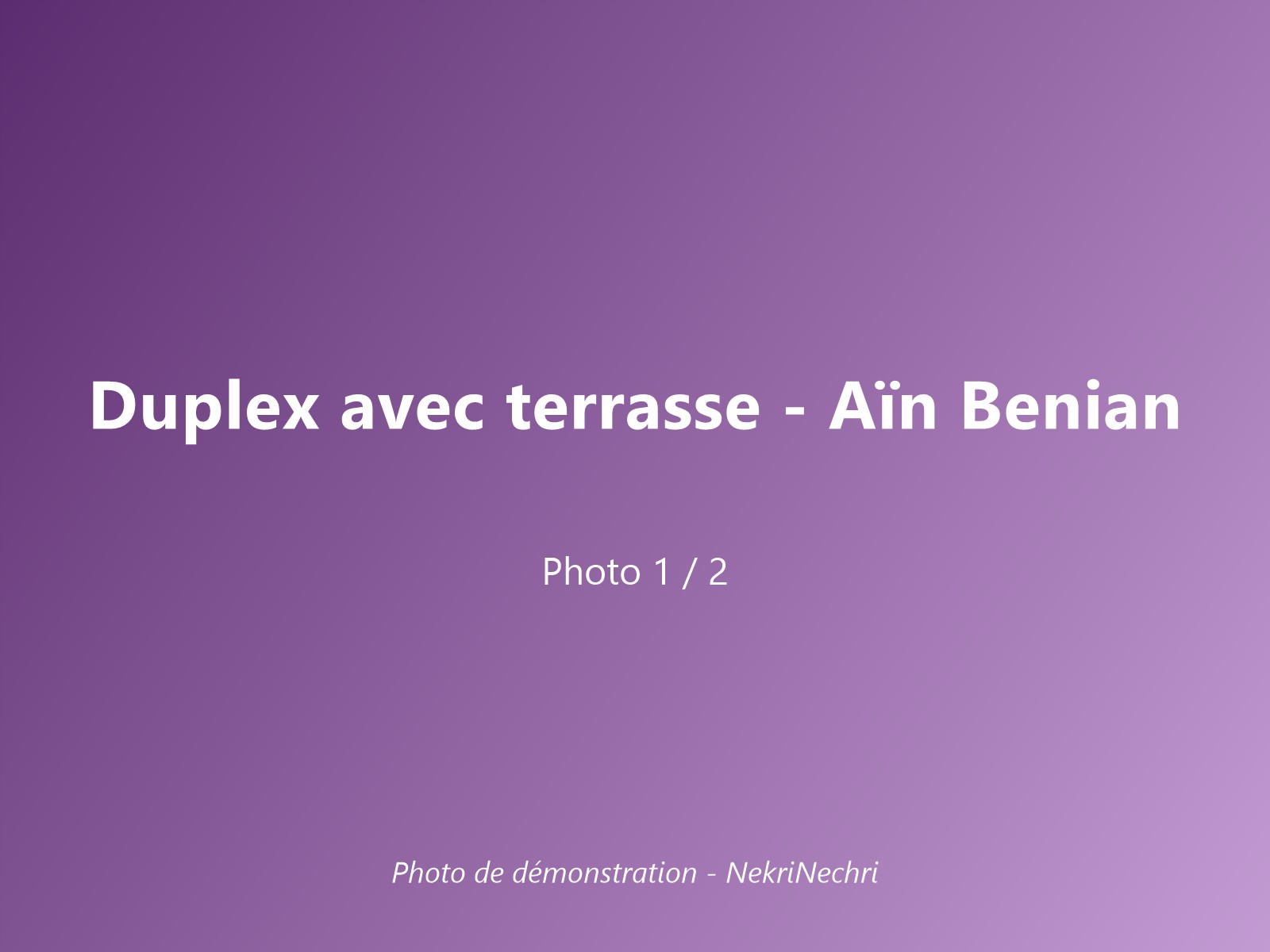 Duplex avec terrasse à Aïn Benian