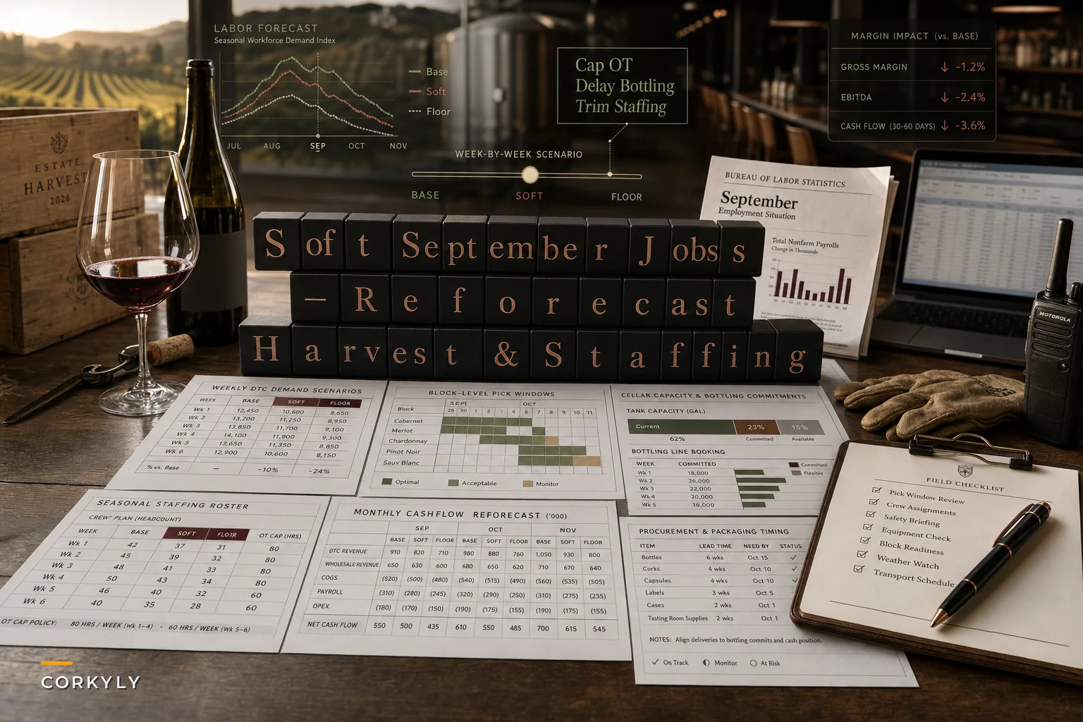 After a Soft September Jobs Report: Reforecasting Harvest, Staffing and DTC Demand for Wineries