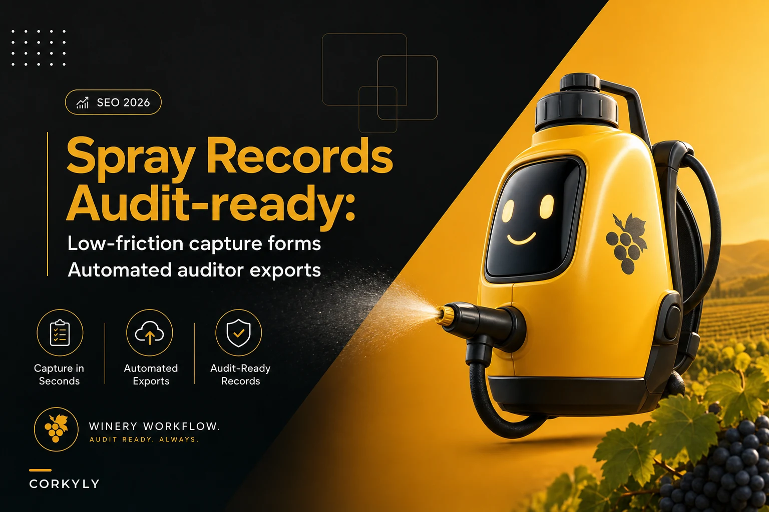 Audit-ready spray recordkeeping: low-friction capture forms and automated auditor exports