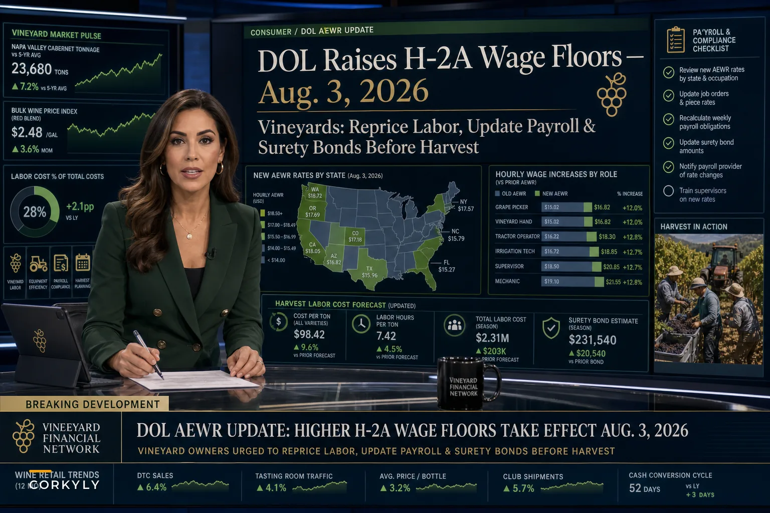DOL's August H‑2A Wage Update: What Vineyard Owners Must Do Before Harvest