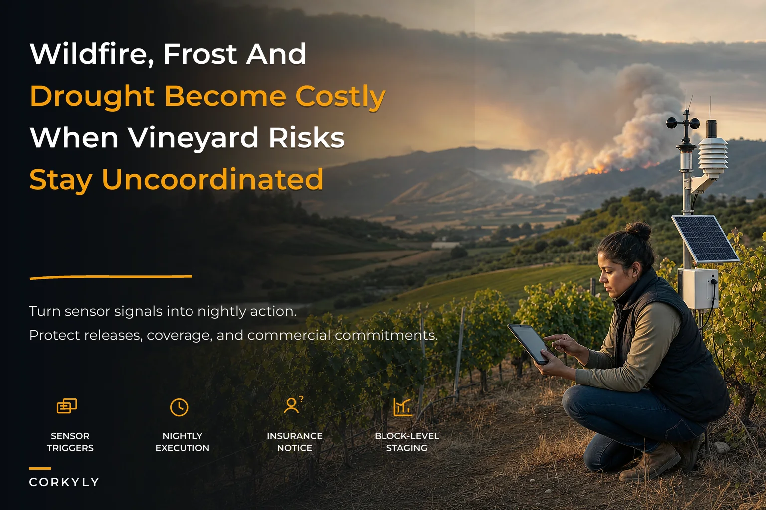 Estate environmental risk governance for wildfire, frost and drought