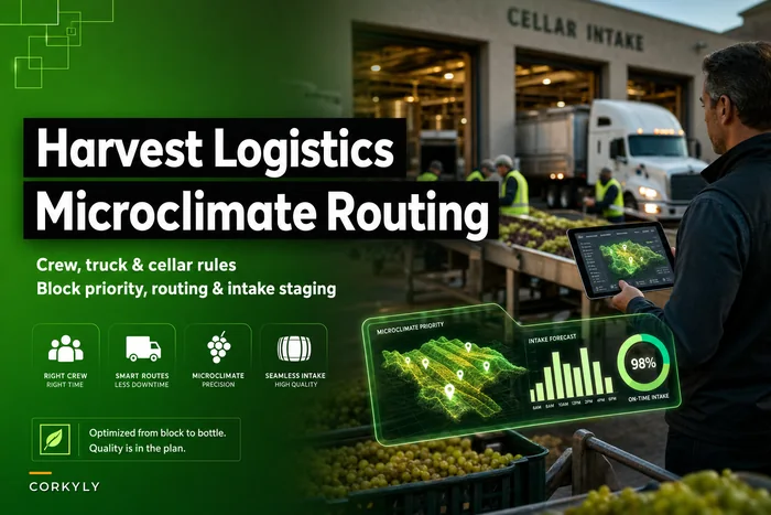Harvest logistics for multiple microclimates: crew, truck and cellar-intake rules to avoid bottlenecks