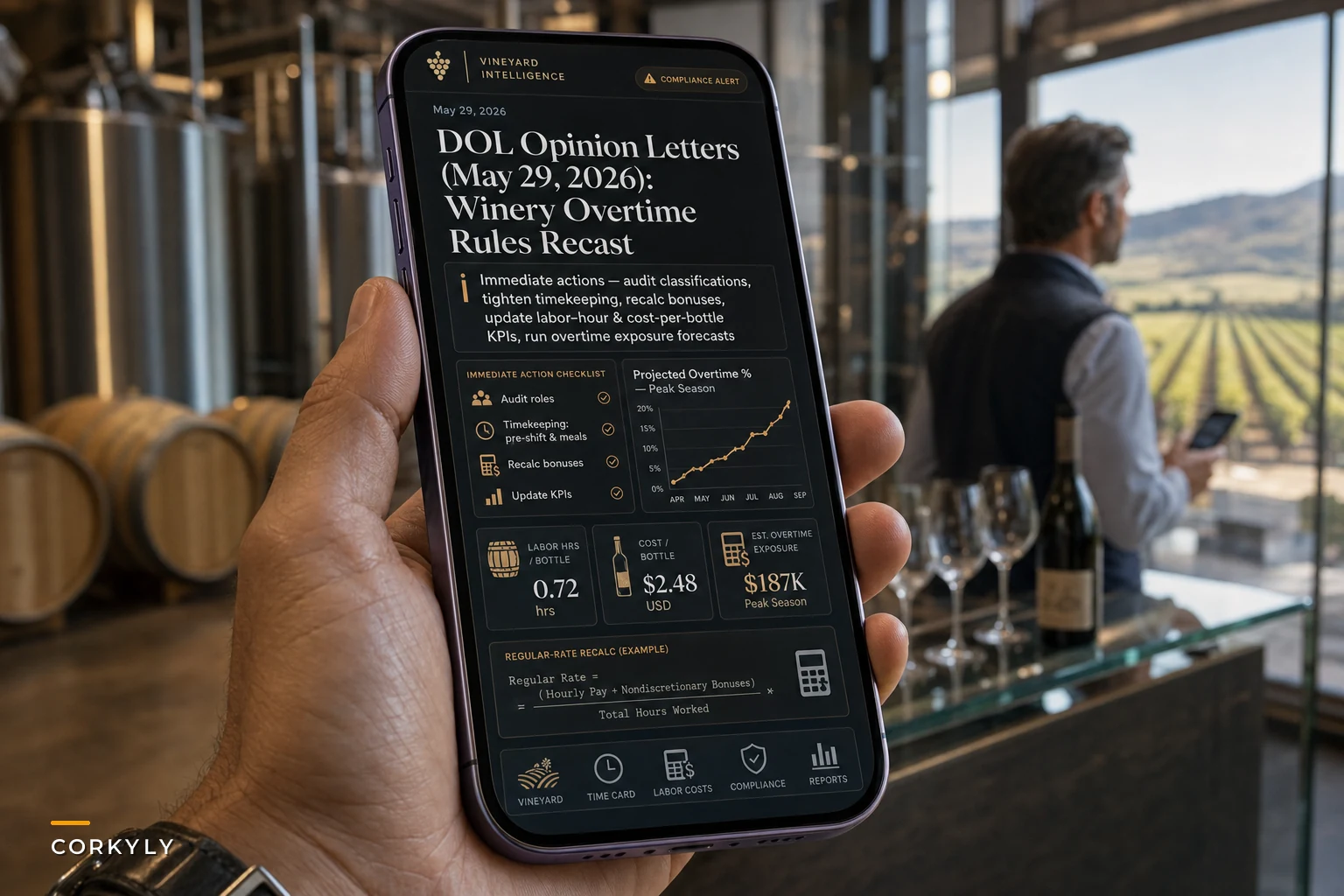 How DOL's new opinion letters should change winery labor KPIs, timekeeping, and bonus pay