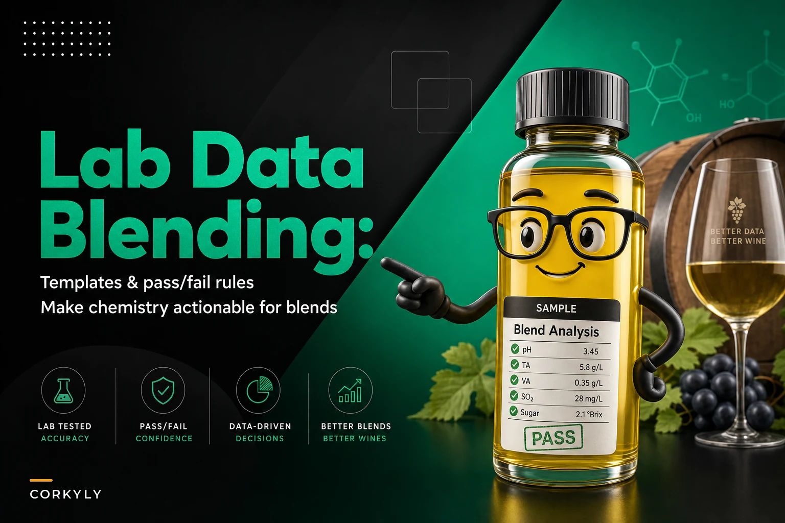 Integrating lab analyses into blending decisions: templates and pass/fail rules to make chemistry actionable