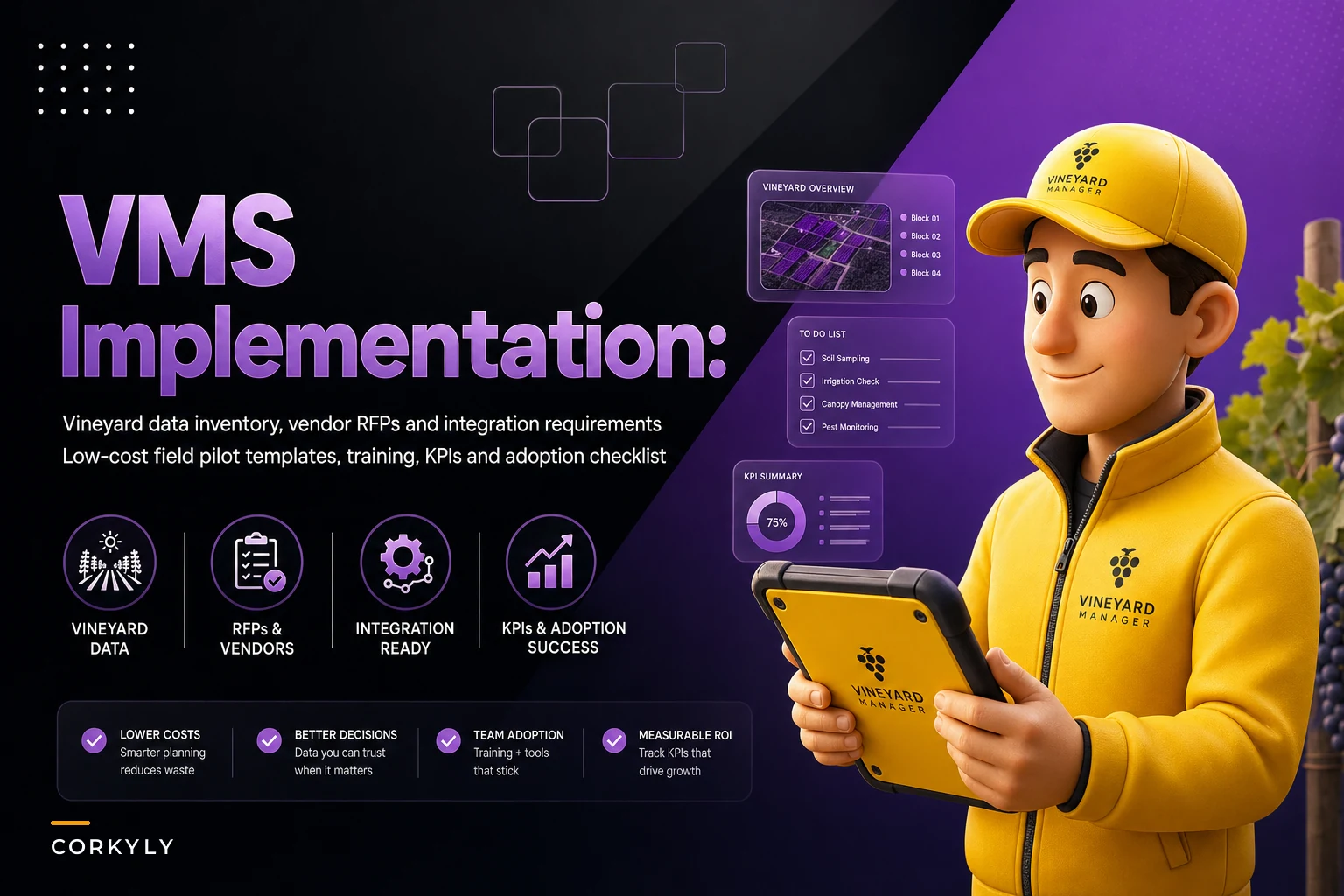 Vineyard management software implementation checklist: from data sources to field adoption
