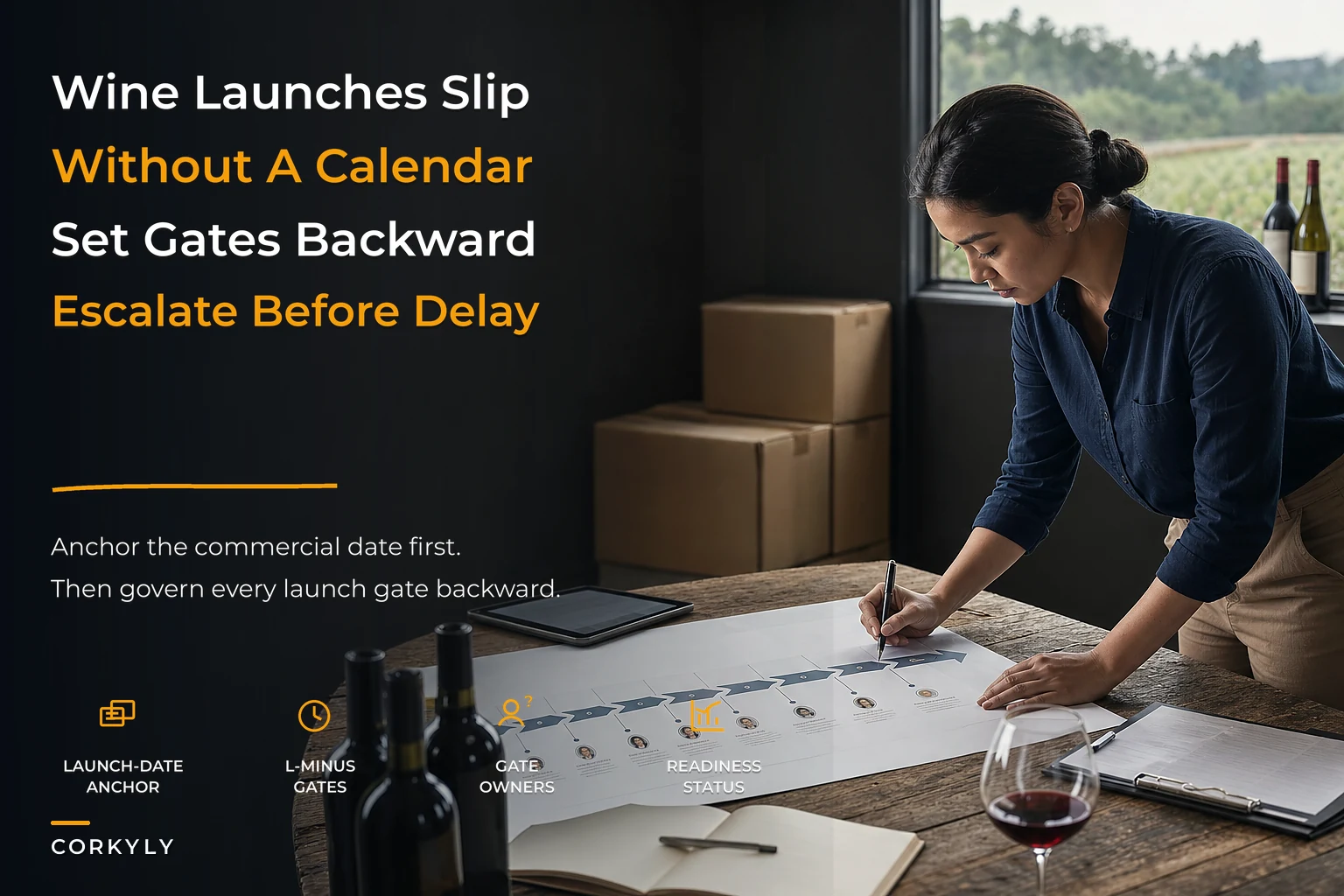 Wine release governance calendar that prevents late launches