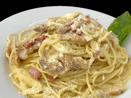 Vermicelli carbonara con pollo 