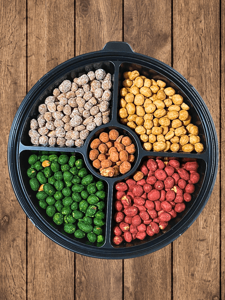 BANDEJA DE 5 DIVISIONES CON MANI JAPONES SURTIDO 