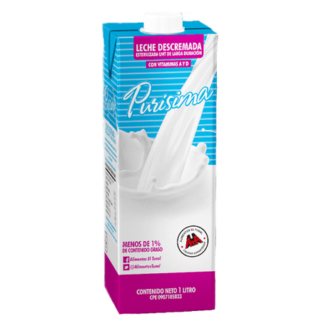 Leche Descremada Purisima 1L