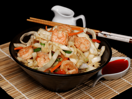 CHOP SUEY CON CAMARONES