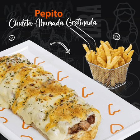 Pepito Chuleta ahumada gratinado