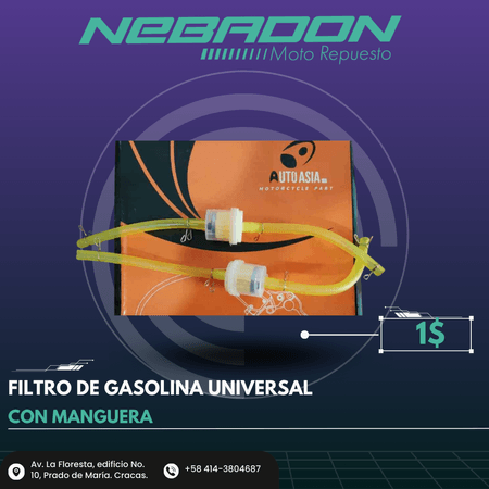 FILTRO DE GASOLINA UNIVERSAL CON MANGUERA