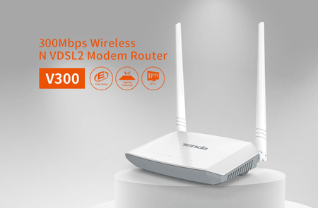 Modem Router V300 Tenda Adsl2+ 300mbps 2.4ghz