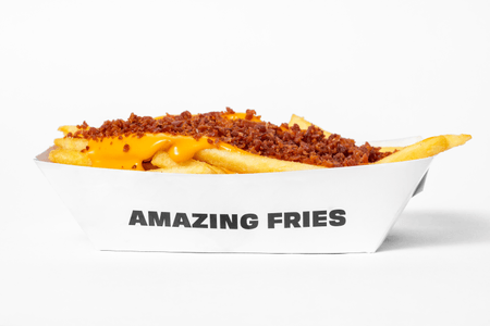 Canoa de Papas con queso y tocineta