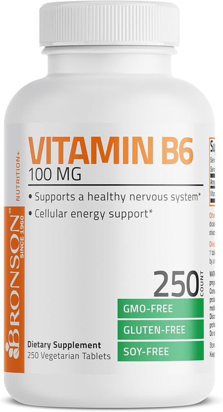  Vitamina B6 100mg 250 tabletas Bronson Nutrition
