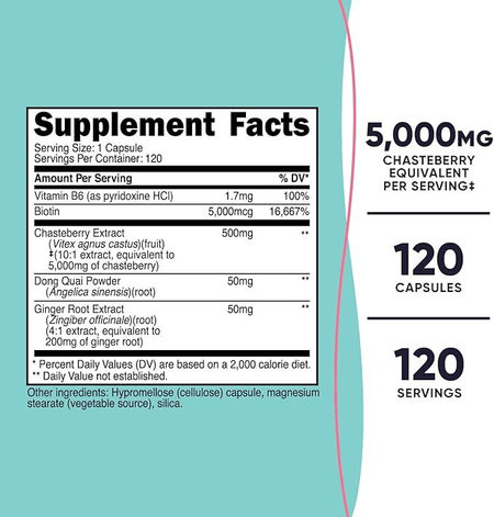 Chasteberry / Vitex 5000 mg 120 cápsulas Nutricost