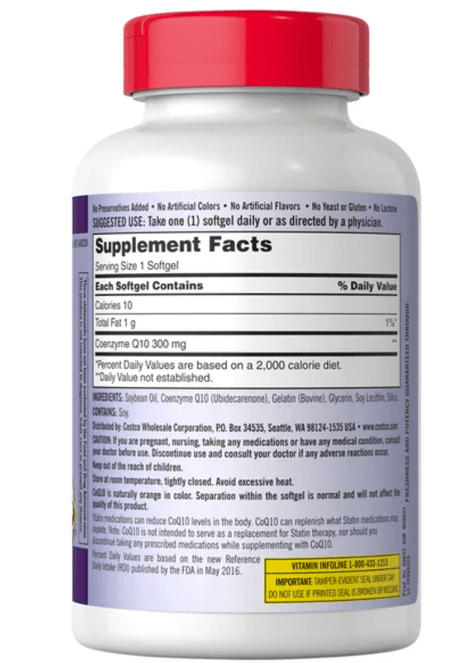 CoQ10 (Coenzima Q10) 300 mg 100 cápsulas Blandas Kirkland