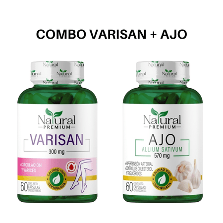 Combo Natural Premium Varisan 300 mg + Ajo 570 mg 