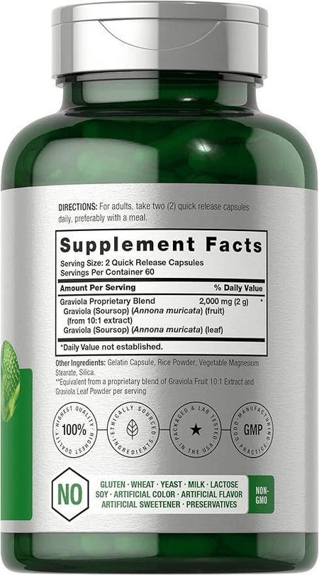 Graviola / Guanábana 2000mg por serv 120 cápsulas Horbaach