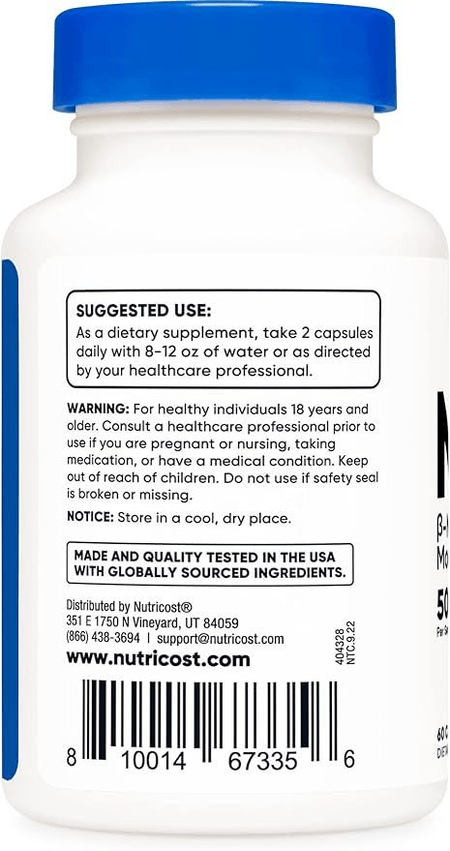 NMN (nicotinamida mononucleótido) 500mg 60 cápsulas