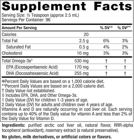 Omega 3 DHA para niños 530mg 237ml Super absorción