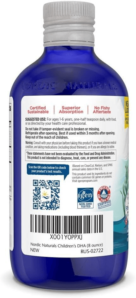 Omega 3 DHA para niños 530mg 237ml Super absorción