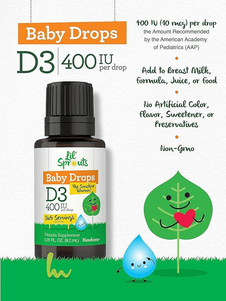 Vitamina D3 Kids 400IU en Gotas 365 servicios Carlyle