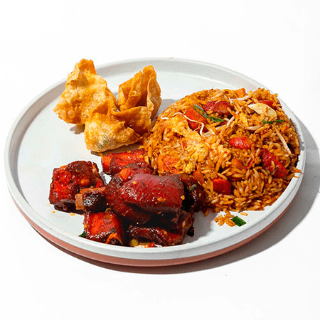 COMBO 7 - ARROZ ESPECIAL, COSTILLAS SAL Y PIMIENTA Y WONTÓN