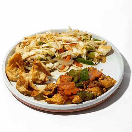 COMBO 17 - CHOP SUEY, POLLO EN SALSA OSTRAS Y WONTÓN