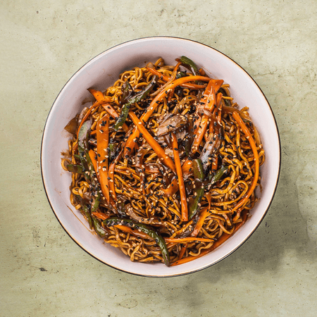 LO MEIN CON JENGIBRE Y CEBOLLÍN