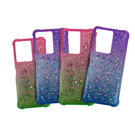 CASE DEGRADADO CON GEL ESCARCHADO INFINIX HOT 12	