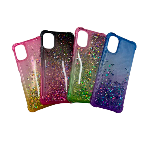 CASE DEGRADADO CON GEL ESCARCHADO TECNO SPARK 9 PRO