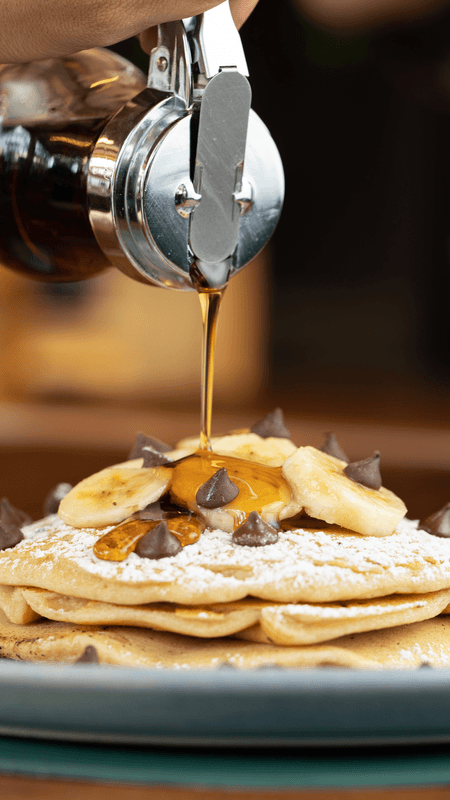 CHOCOLATE CHIP BANANA PANCAKES 