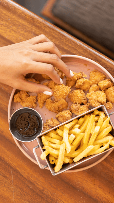 POPCORN CHICKEN & FRENCH FRIES 